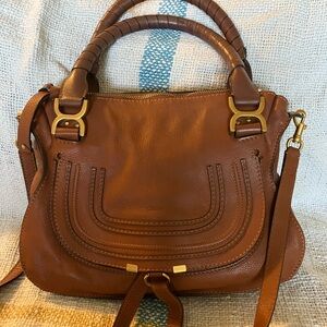 Auth Chloe Marcie Large Marcie Bag Brown